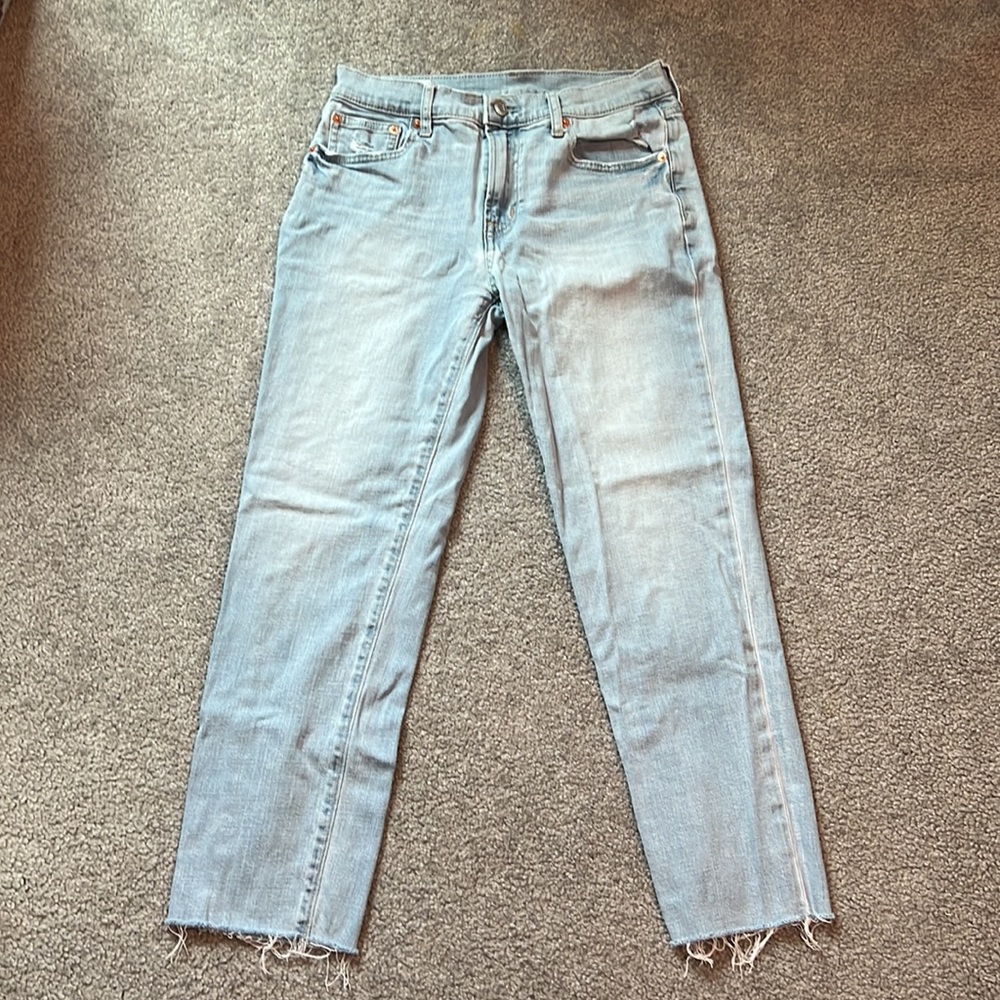 Gap Girlfriend Mid Rise Raw Hem Jeans - Picture 7 of 12